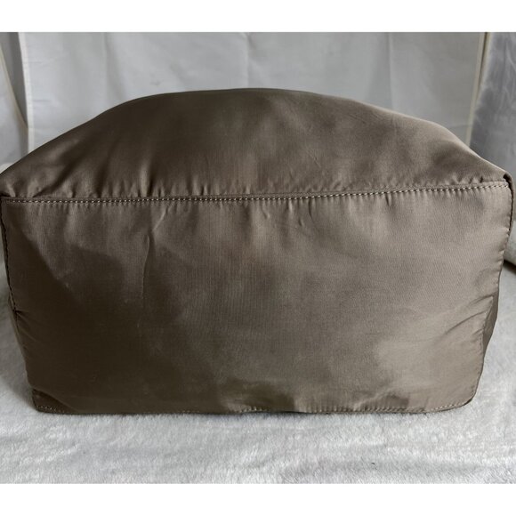 Sandra Roberts Large Tote Bag With Brown Handles & Front Zipper Pocket - Picture 6 of 12